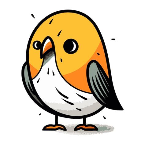 Premium Vector Funny Cartoon Bird Vector Illustration Isolated On A