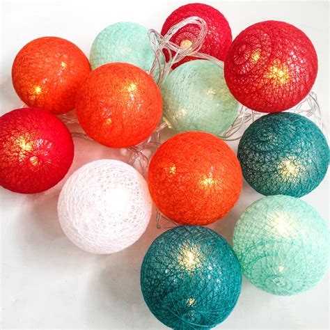 3m 20 Led Colorful Cotton Ball Led String Christmas Wedding Party Fairy