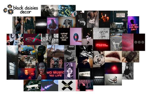 Grunge Aesthetic Wall Collage Kit 50pcs 6x4 Digital Etsy