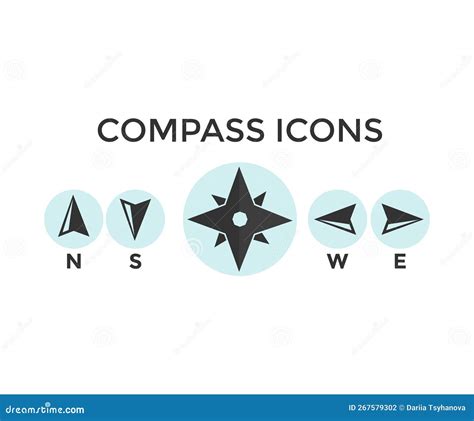 Compass Icons Set Arrow Compass Icon Sign And Symbol Geographical