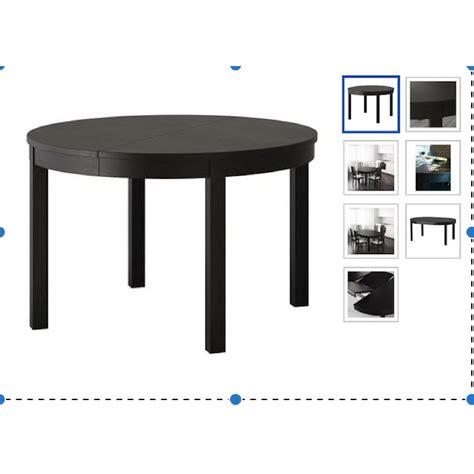 Ikea Bjursta Round Extendable Table In Brown Black Aptdeco