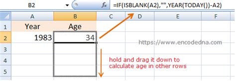 How To Calculate Age In Excel Using Just Year