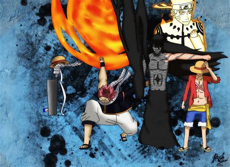Anime One Piece Naruto Bleach Fairy Tail By Idemon345