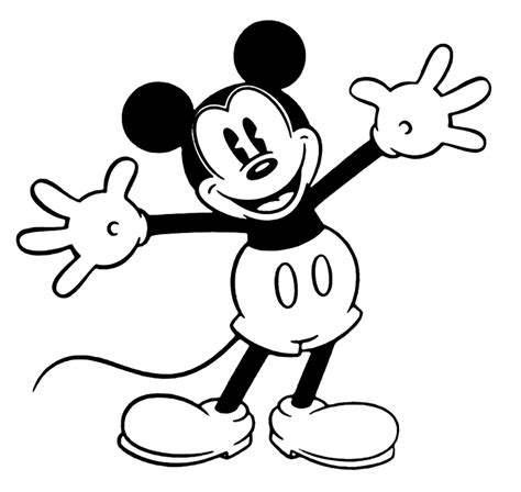 Mickey Clásico Para Colorear Imprimir E Dibujar Coloringonlycom
