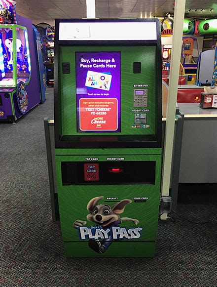 Chuck E Cheese Play Pass Refill Kiosk Fixtures Close Up