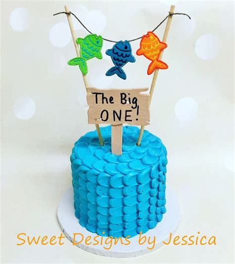 Fishing Themed 1st Bday Smash Cake Baby Birthday Themes One Year