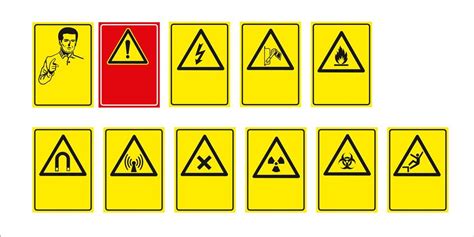 Set Of Mandatory Sign Hazard Sign Prohibited Sign Occupational