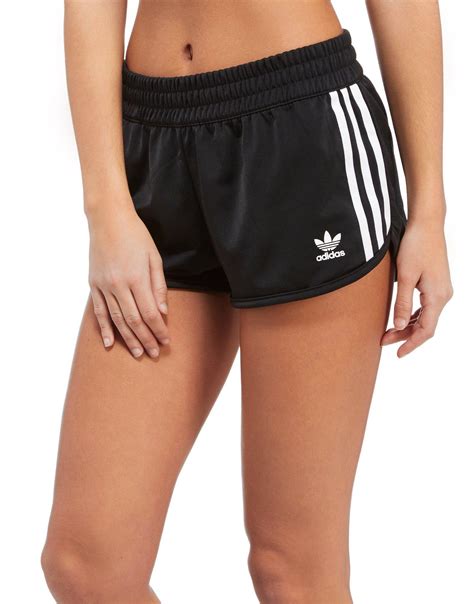 Lyst Adidas Originals 3 Stripe Poly Shorts In Black
