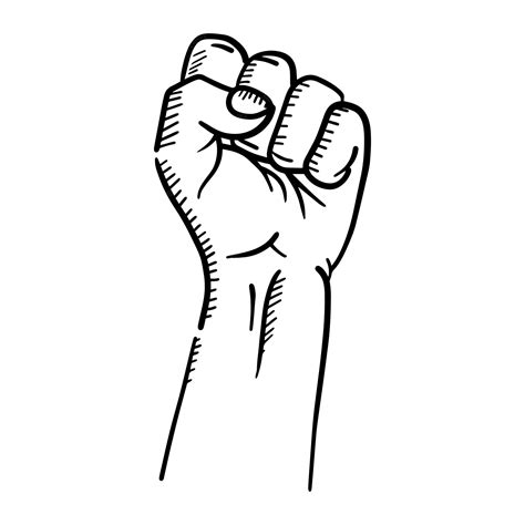 Premium Vector Raised Hand Showing Fist Symbol Of Power And