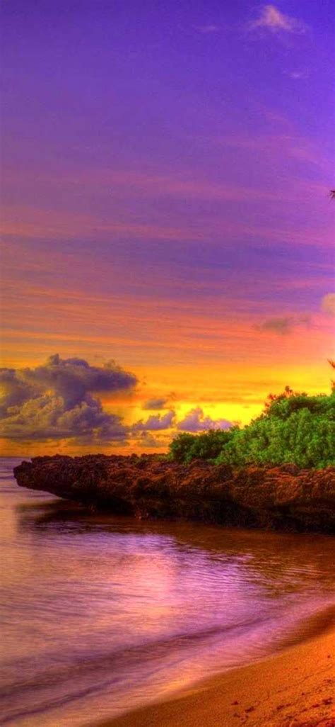 Iphone X Wallpaper colorful sunrise tropical beach image beautiful