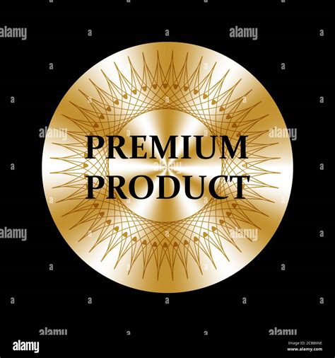 Premium Product Round Golden Sticker Medal Prize Sign Icon Logo