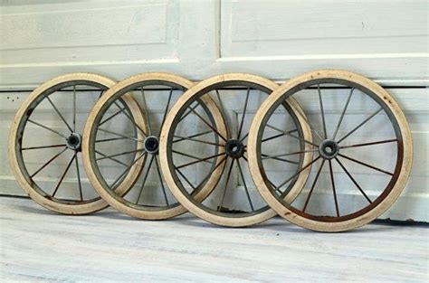 Baby Buggy Wheels Set Of Four White Rubber Rustic Carriage Wheels