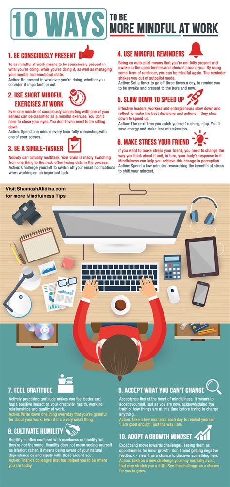 Infographic 10 Ways To Be More Mindful At Work