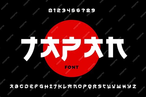 Premium Vector Japanese Style Latin Font Design Alphabet Letters And