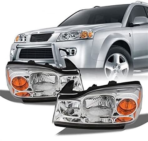 Amazon Com Akkon For Saturn Vue Amber Chrome Oe Replacement Headlights Driver Passenger Head