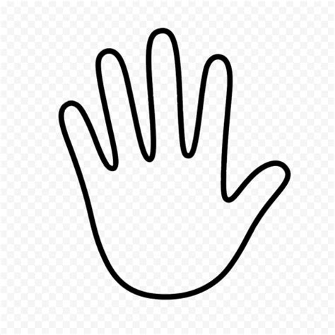 Hd Black Outline Left Hand Print Clipart Png Hand Outline Hand Print