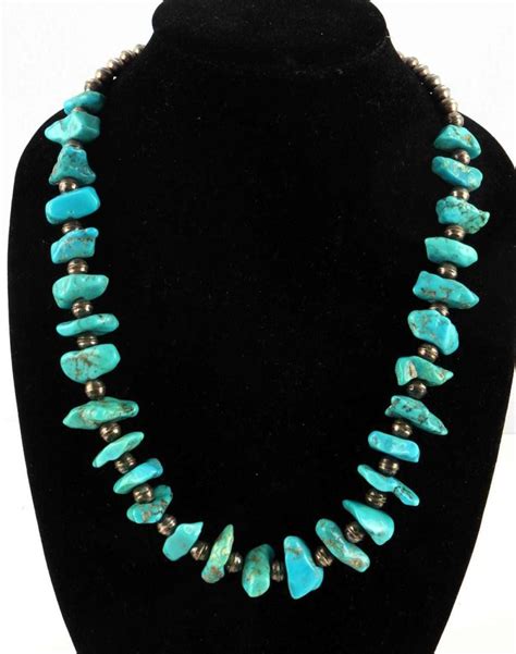 Sold Price NAVAJO PEARL KINGMAN TURQUOISE NUGGET NECKLACE August 3