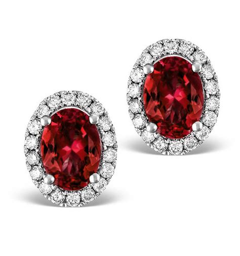 Ruby 230ct And Diamond 18k White Gold Earrings