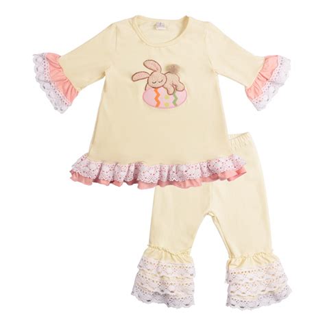 Wholesale Cute Remake Boutique Easter Girl Embroidery 100
