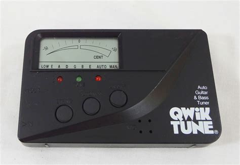 Qwik Tune Auto Guitar And Bass Tuner Black Battery Operated Tuners