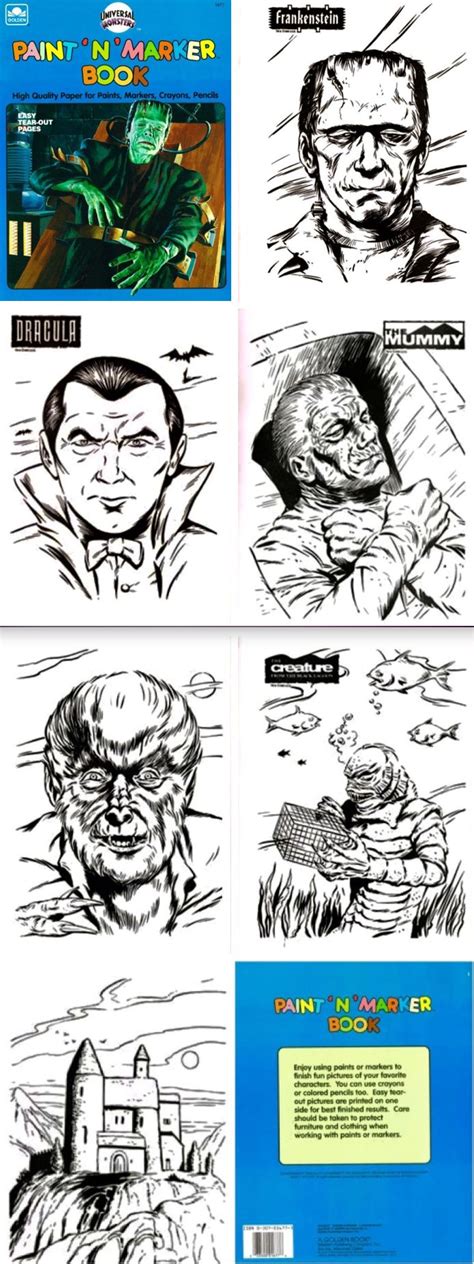 Universal Monsters Paint ‘n Marker Coloring Book 1991 Golden Book