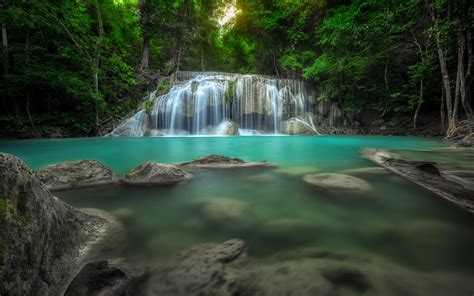 4560598 Thailand Colorful Tropical Trees Water Waterfall Forest