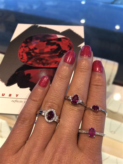 Ruby And Diamond Birthstone Rings For July Diamond Birthstone Ring