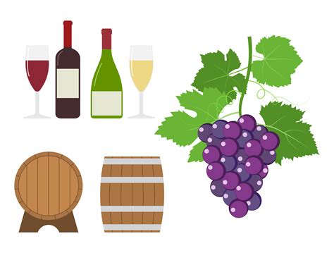 Grape And Wine Product Set 1222598 Vector Art At Vecteezy