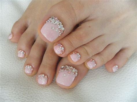 Gel Pedicure Simple Stone Stone Fixed N Coated With Gel Uñas Con