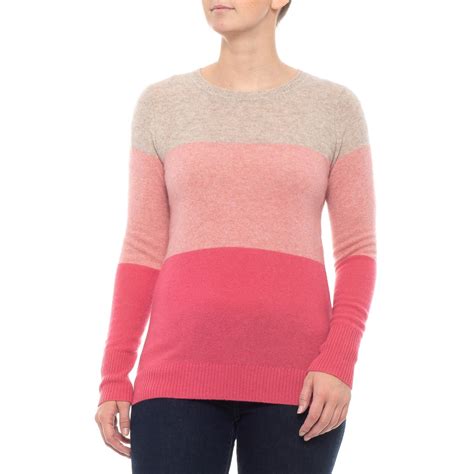 Nanette Lepore Colorblock Shirt Cashmere Crew Neck Long Sleeve For