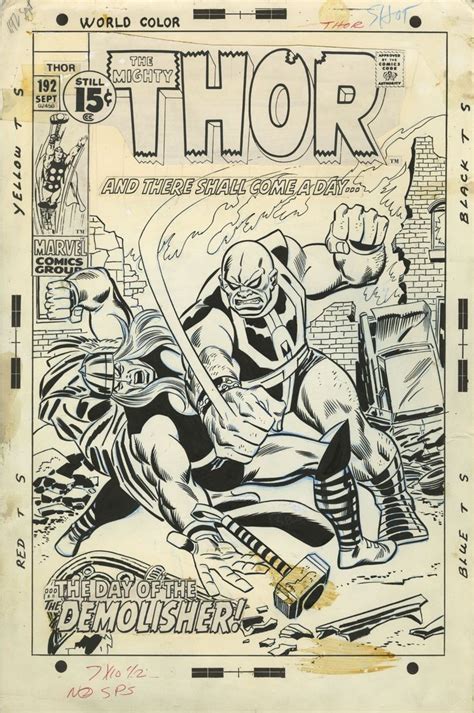 Thor 192 Cover 1971 John Buscema Thor Vs The Demolisher In A