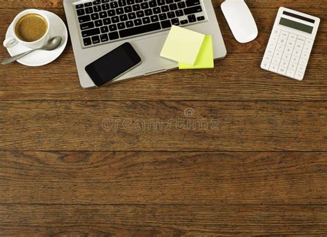 Working Desk From Above Stock Photo Image Of Objects 112981672