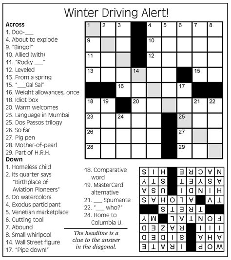 Online Printable Crossword Puzzle