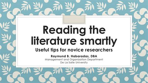 reading the literature smartly useful tips for novice researchers youtube