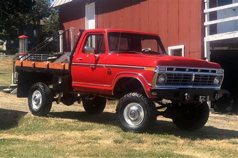 1974 Ford F 250 Flatbed 4 Speed 4x4 For Sale On Bat Auctions Sold For