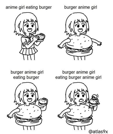 Anime Girl Eating Burger Burger Anime Girl Burger Anime Girl Burger