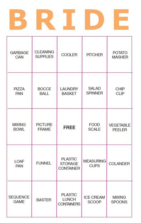 11 Free Printable Bridal Showers Bingo Cards