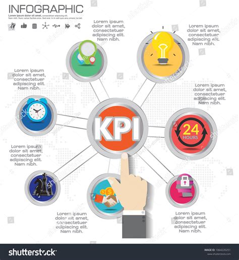 Infographic Kpi Concept Marketing Icons Key Stock Vector Royalty Free Shutterstock