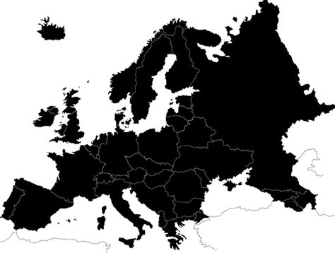 Silhouette Europe Map Vector Download