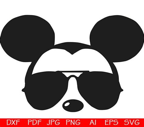 Mickey Sunglasses Svg Mickey Head Face Mickey Mouse Face Etsy