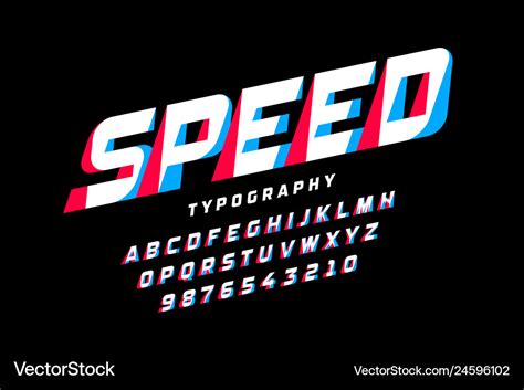 Speed Style Font Royalty Free Vector Image Vectorstock