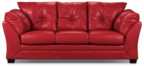 Max Faux Leather Sofa Red The Brick