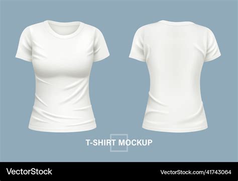 T Shirt Woman Mockup Front And Back Royalty Free Vector