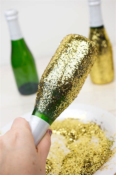 Diy Glitter Champagne Bottles And A Valentines Date In A Basket The