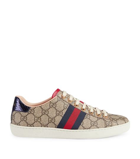 Gucci Neutrals Gg Supreme Canvas Ace Sneakers Harrods Uk