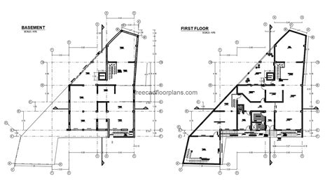 Three Storey Residence With Basement Autocad Plan 712202 Free Cad