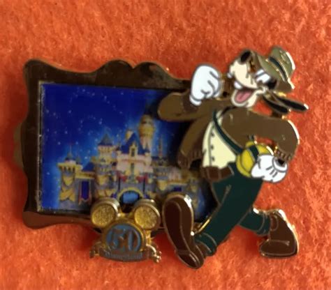 Disney Trading Pin Disneyland 50th Anniversary Castle Portrait Pin W