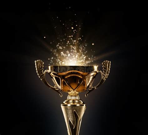 Champion Golden Trophy On Black Background Stock Image Image Of