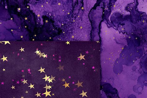 Purple Starry Night Backgrounds By Digital Curio