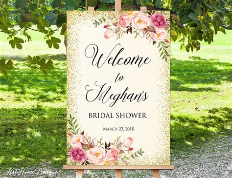 Welcome Bridal Shower Sign Bridal Shower Welcome Sign Large Etsy